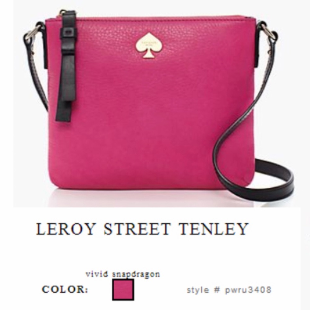 ♠️ Kate Spade Leroy Street Tenley Cross-body Leather Bag in Snapdragon Pink